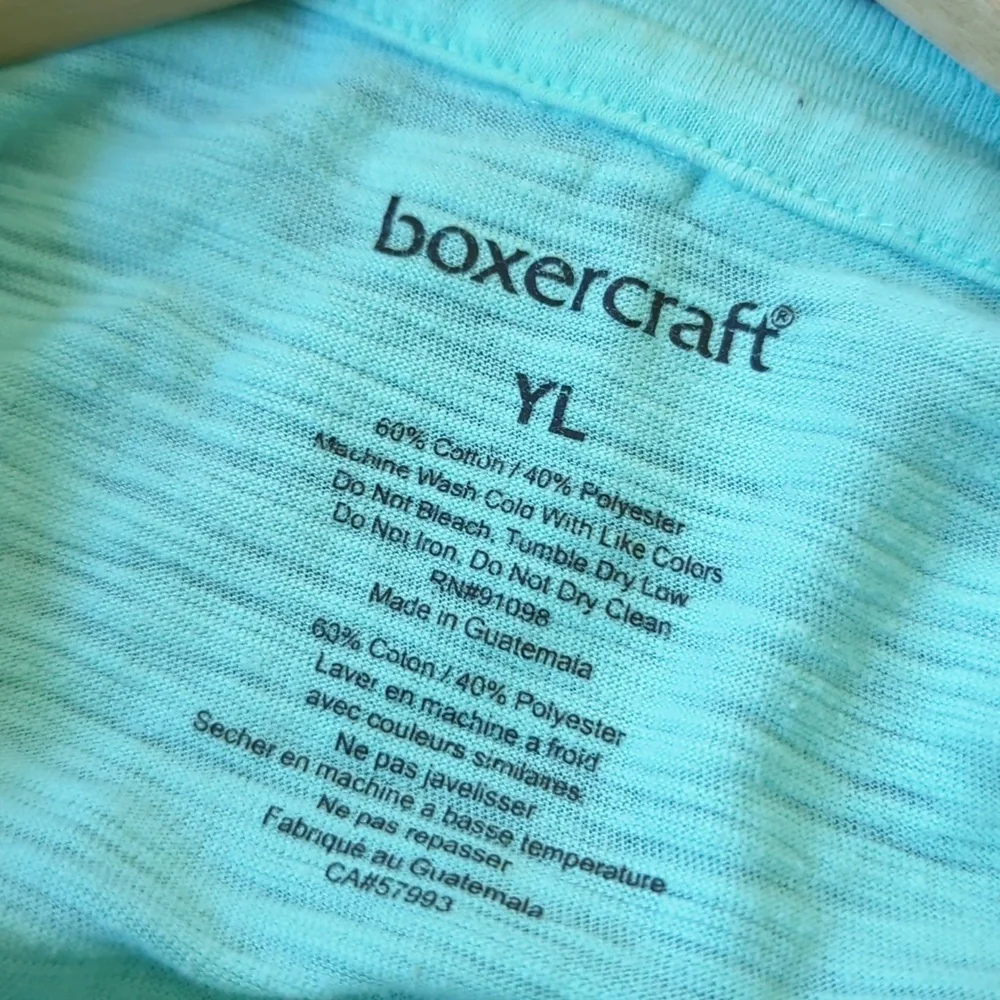 BOXERCRAFT I Mint Green Raglan Striped Long Sleeve Figure Skater Shirt Top, YL